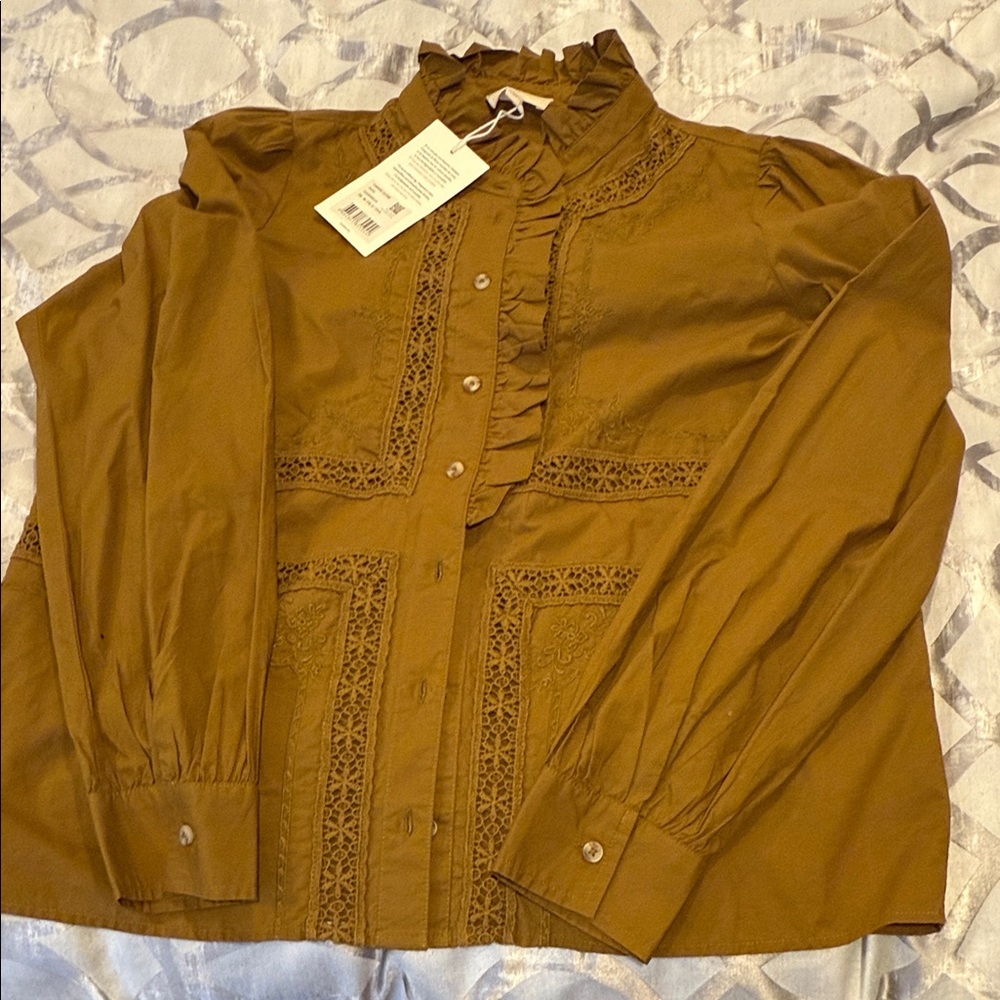 Sezane Brown Button Down Shirt
